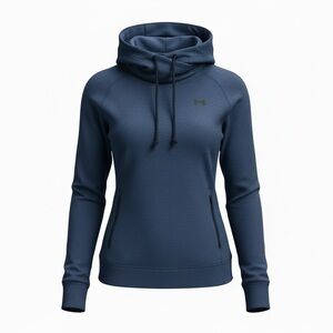 Under Armour Navy Funnel Neck Pullover Sweatshirt Large Zipper Pocket